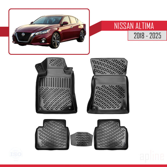 Compatible avec Nissan Altima 6 (L34) 2018-2025 4D Tapis de Voiture Noir