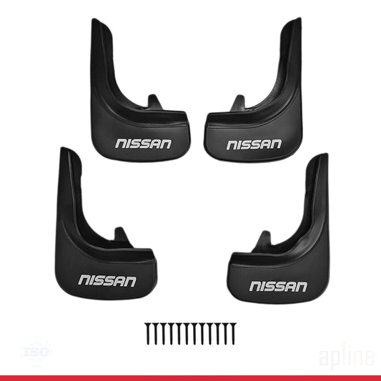 Compatible avec Nissan Jeu de Bavettes Garde-boue Avant et Arrière de Voiture 4 Pcs Noir