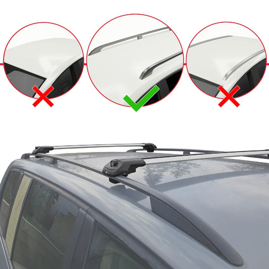 Compatible avec Fiat Panda 2 (169) 2003-2012 ACE-1 Barres de Toit Railing Porte-Bagages de Voiture Gris Aluminium 2 Barres