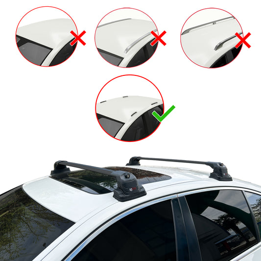 Compatible avec BMW Série 3 (F30) 2012-2019 ACE-3 Barres de Toit Railing Porte-Bagages de Voiture Noir Aluminium 2 Barres