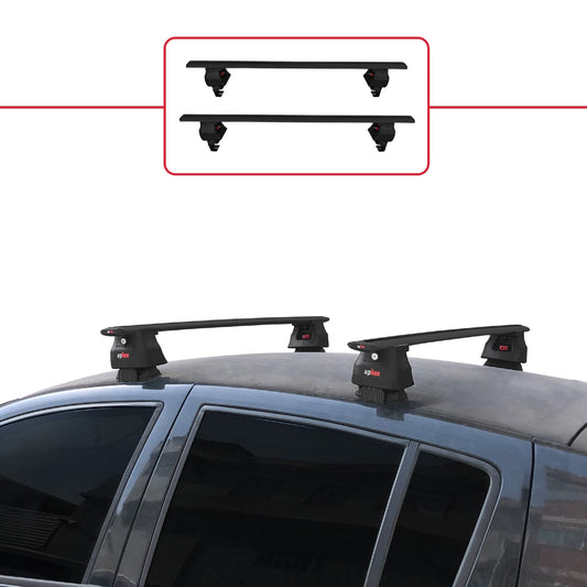 Compatible avec Renault Clio 3 2006-2012 ACE-4 Barres de Toit Railing Porte-Bagages de Voiture Noir Aluminium 2 Barres