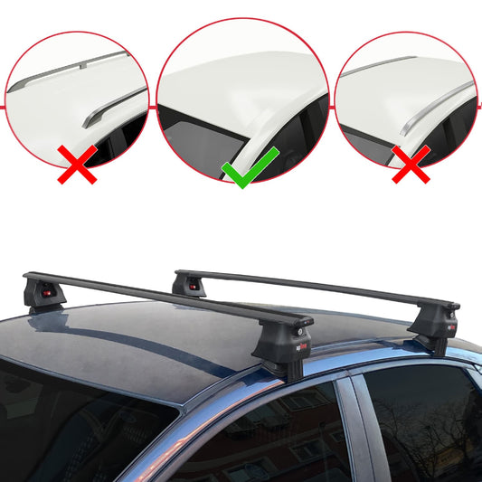 Compatible avec Ford Focus 2 (C307) HB 2005-2010 ACE-4 Barres de Toit Railing Porte-Bagages de Voiture Noir Aluminium 2 Barres