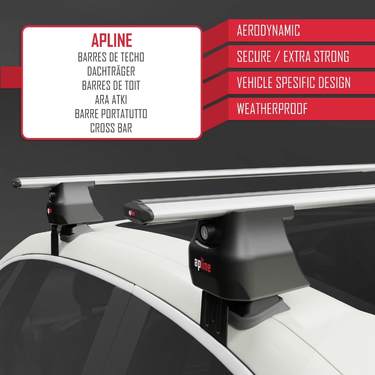 Compatible avec Peugeot 408 (P54) 2022-2025 ACE-4 Barres de Toit Railing Porte-Bagages de Voiture Gris Aluminium 2 Barres