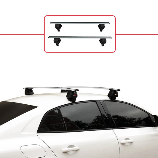 Compatible avec Renault Megane 4 (BFB) Pre-Facelift 2016-2020 ACE-4 Barres de Toit Railing Porte-Bagages de Voiture Gris Aluminium 2 Barres
