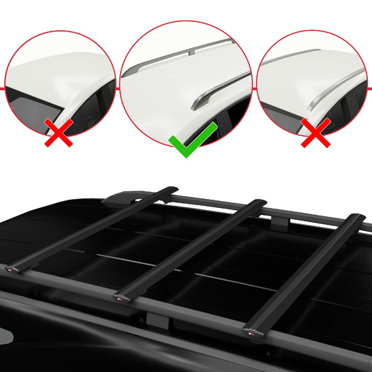 Compatible avec Mercedes EQT / Citan W420 2022-2025 BASIC Model Barres de Toit Railing Porte-Bagages de Voiture Noir Aluminium 3 Barres