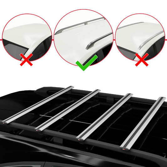 Compatible avec Volkswagen T6 Transporter 2015-2024 BASIC Model Barres de Toit Railing Porte-Bagages de Voiture Gris Aluminium 4 Barres