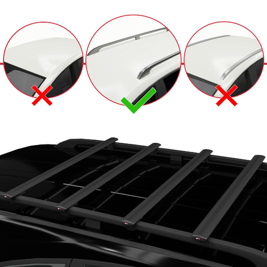 Compatible avec Citroen Jumpy 3 (K0) Space Tourer 2017-2025 BASIC Model Barres de Toit Railing Porte-Bagages de Voiture Noir Aluminium 4 Barres