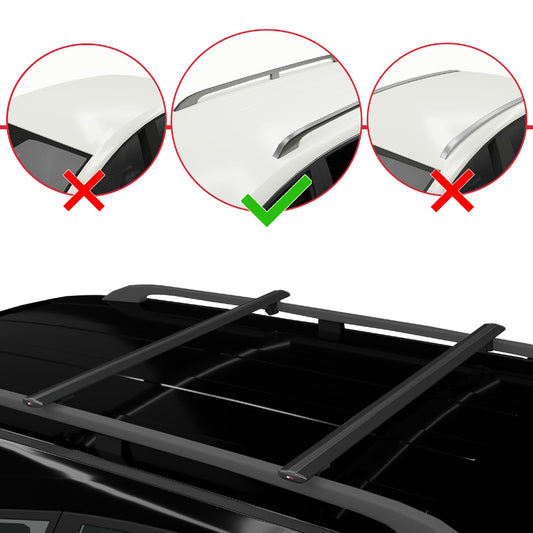 Compatible avec Subaru Tribeca 2008-2014 BASIC Model Barres de Toit Railing Porte-Bagages de Voiture Noir Aluminium 2 Barres
