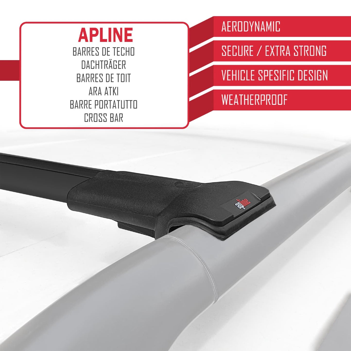 Compatible avec Mercedes Classe GLS (X167) 2020-2025 FLY Model Barres de Toit Railing Porte-Bagages de Voiture Noir Aluminium 2 Barres