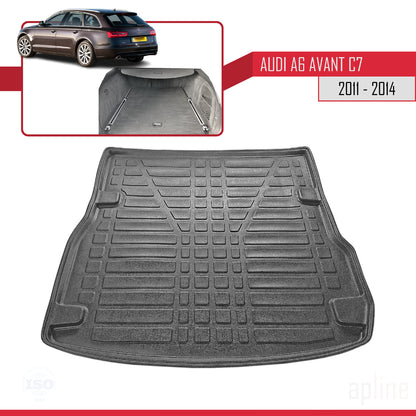 Compatible avec A6 (C7) 2011-2014 Flexible Tapis de Coffre Plancher de Chargement Noir