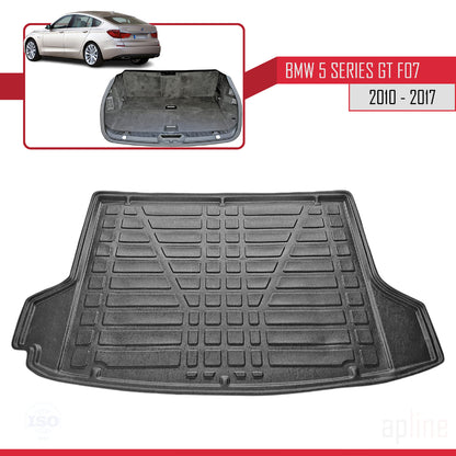 Compatible avec BMW Série 5 (F07) Gran Turismo 2010-2017 Flexible Tapis de Coffre Plancher de Chargement Noir