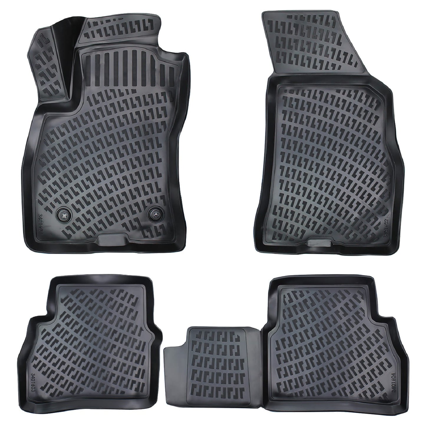 Compatible avec Fiat Doblo 2 Pre-Facelift 2010-2015 4D Tapis de Voiture Noir
