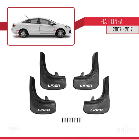 Compatible avec Fiat Linea (323) 2007-2016 Jeu de Bavettes Garde-boue Avant et Arrière de Voiture 4 Pcs Noir