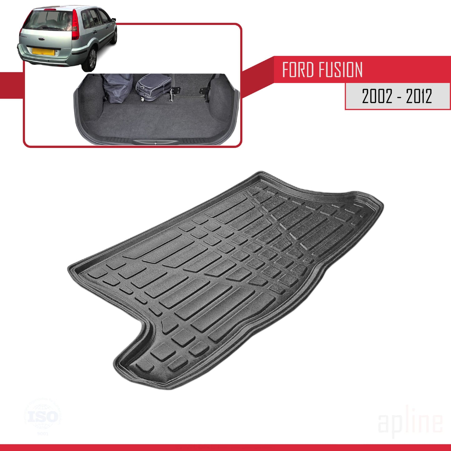 Tapis de Coffre pour Ford Fusion 2003-2015 Flexible NOIR