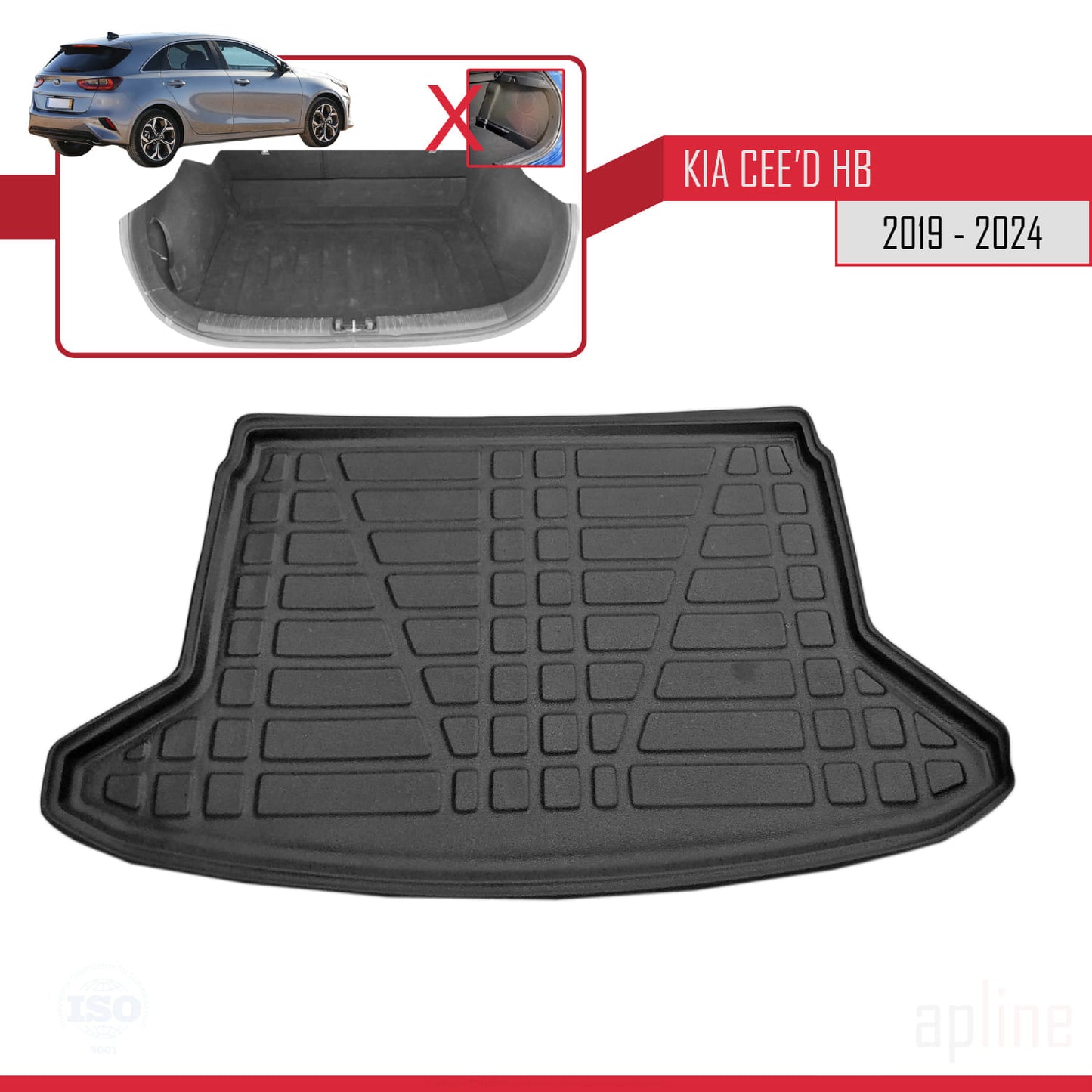 Tapis de Coffre pour Kia Ceed Hayon 2019-2022 NOIR