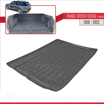 Compatible avec Land Rover Range Rover Vogue (Hibrit) 2018-2022 Flexible Tapis de Coffre Plancher de Chargement Noir