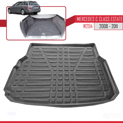 Tapis de Coffre pour Mercedes C Class (S204) 2007-2011 NOIR