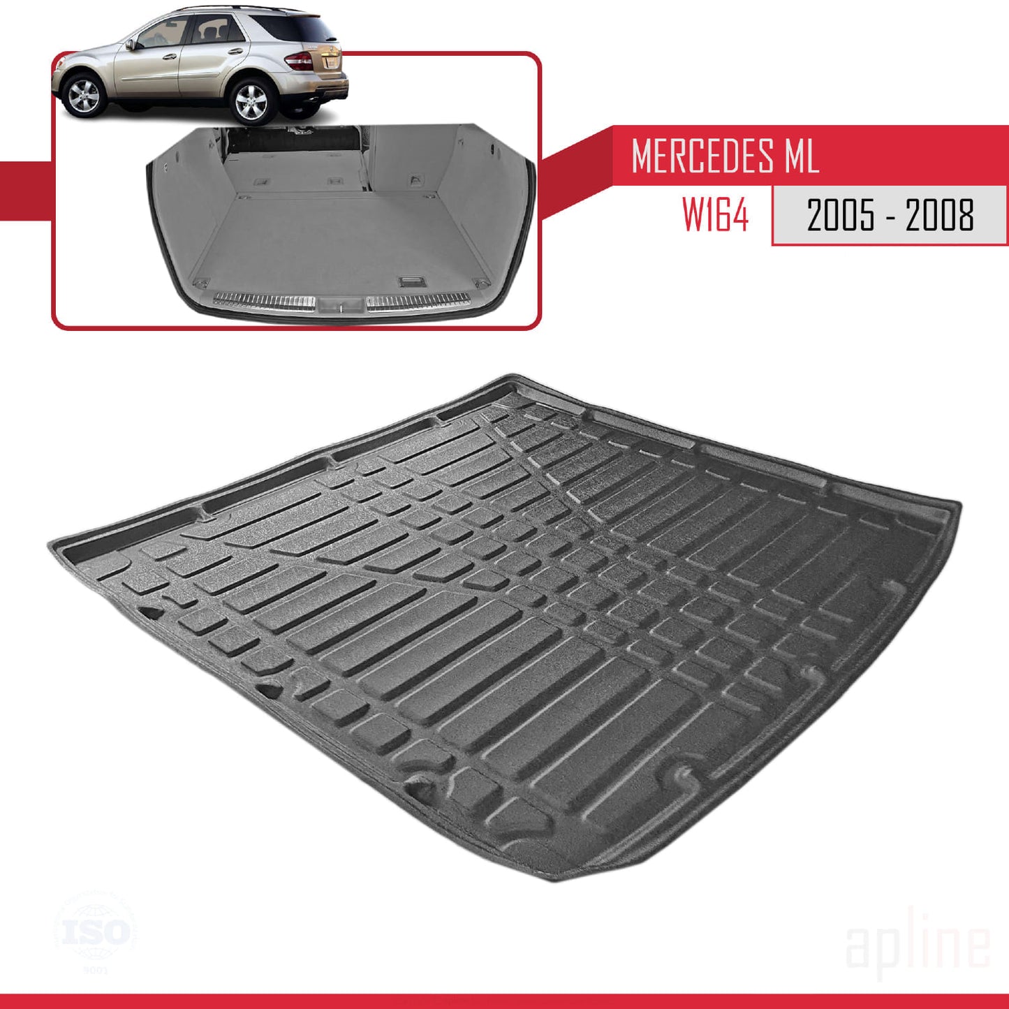 Tapis de Coffre pour Mercedes M Class (W164) 2006-2009 NOIR