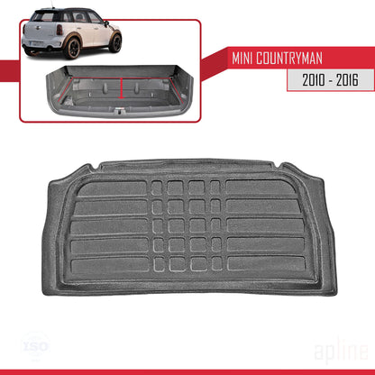 Compatible avec Mini Countryman (R60) 2010-2016 Flexible Tapis de Coffre Plancher de Chargement Noir