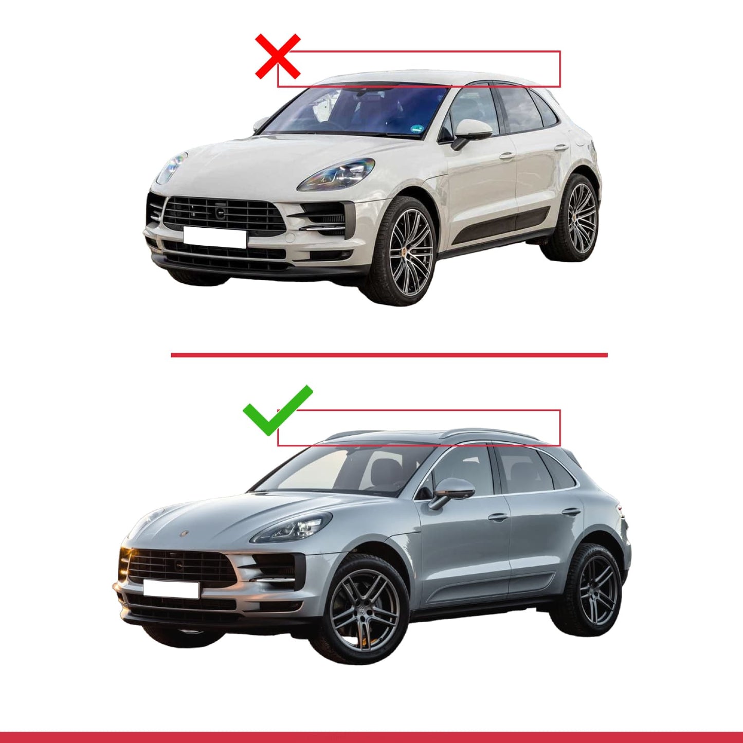 Compatible with Porsche Macan (95B) 2014-2024 ACE-2 Car Roof Rack Cross Bar Grey Aluminium 2 Bars