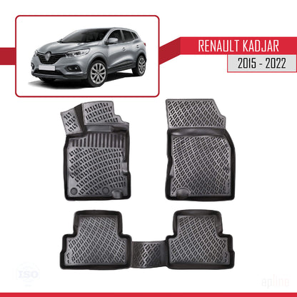 Compatible avec Renault Kadjar 2015-2022 4D Tapis de Voiture Noir