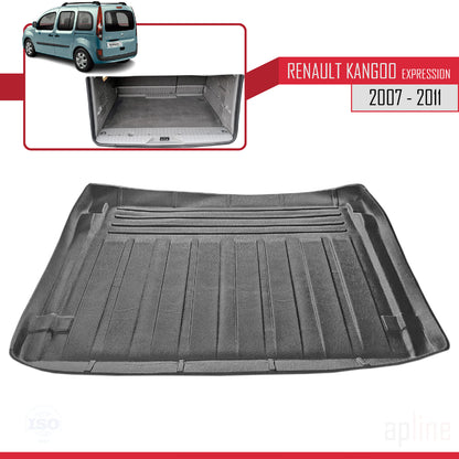 Tapis de Coffre pour Renault Kangoo COMBI Expression 2008-2010 Flexible NOIR