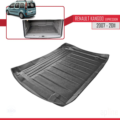 Tapis de Coffre pour Renault Kangoo COMBI Expression 2008-2010 Flexible NOIR