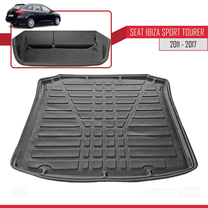 Tapis de Coffre pour Seat Ibiza SPORT TOURER 2011-2017 Flexible NOIR