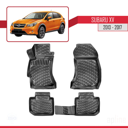 Compatible avec Subaru XV 2013-2017 4D Tapis de Voiture Noir