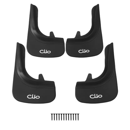 Compatible avec Renault Clio 1998-2025 Jeu de Bavettes Garde-boue Avant et Arrière de Voiture 4 Pcs Noir