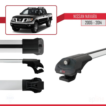 Compatible with Nissan Navara 3 (D40) 2005-2014 ACE-1 Car Roof Rack Cross Bar Grey Aluminium 3 Bars