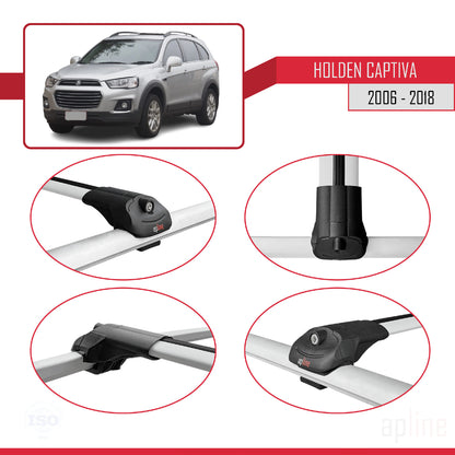 Compatible avec Holden Captiva 2006-2018 ACE-1 Barres de Toit Railing Porte-Bagages de Voiture Gris Aluminium 3 Barres