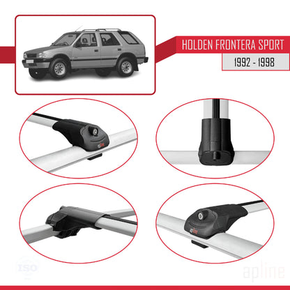 Compatible avec Holden Frontera Sport 1992-1998 ACE-1 Barres de Toit Railing Porte-Bagages de Voiture Gris Aluminium 3 Barres