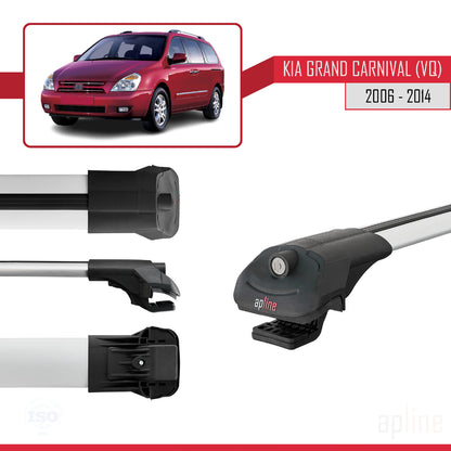 Compatible with Kia Grand Carnival 2 (VQ) 2006-2014 ACE-1 Car Roof Rack Cross Bar Grey Aluminium 3 Bars