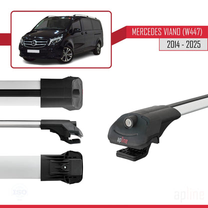 Compatible with Mercedes Viano 3 (W447) 2014-2025 ACE-1 Car Roof Rack Cross Bar Grey Aluminium 2 Bars