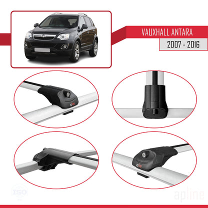 Compatible avec Vauxhall Antara 2007-2016 ACE-1 Barres de Toit Railing Porte-Bagages de Voiture Gris Aluminium 3 Barres