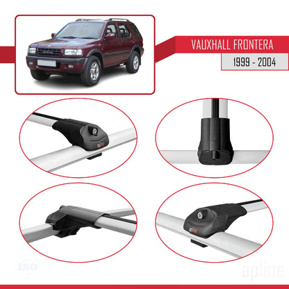 Compatible avec Vauxhall Frontera 2 1999-2004 ACE-1 Barres de Toit Railing Porte-Bagages de Voiture Gris Aluminium 3 Barres