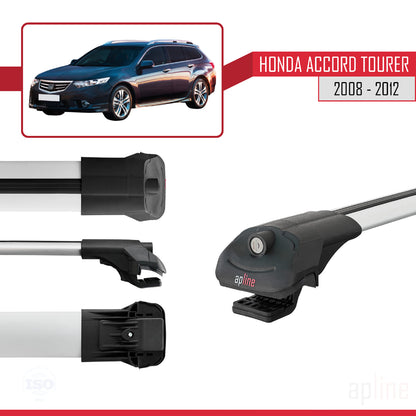 Compatible with Honda Accord Tourer 2008-2012 ACE-1 Car Roof Rack Cross Bar Grey Aluminium 2 Bars
