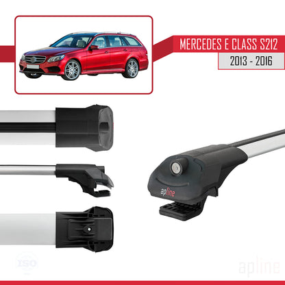 Compatible with Mercedes E Class S212 2013-2016 ACE-1 Car Roof Rack Cross Bar Grey Aluminium 2 Bars