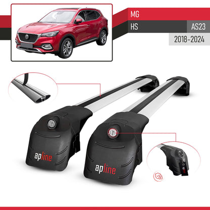 Compatible with MG HS (AS23) 2018-2024 ACE-2 Car Roof Rack Cross Bar Grey Aluminium 2 Bars