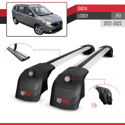 Compatible avec Dacia Lodgy (J92) 2012-2022 ACE-2 modèle Barres de Toit Railing Porte-Bagages de Voiture Gris Aluminium Barres