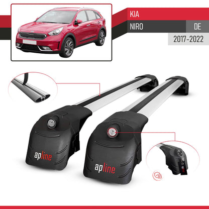 Compatible with Kia Niro (DE) 2017-2022 ACE-2 Car Roof Rack Cross Bar Grey Aluminium 2 Bars