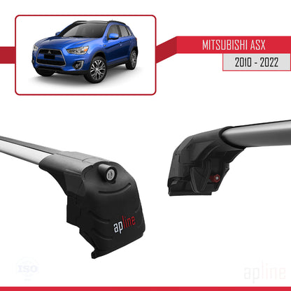Compatible avec Mitsubishi ASX (GA) 2010-2022 ACE-2 Barres de Toit Railing Porte-Bagages de Voiture Gris Aluminium 2 Barres