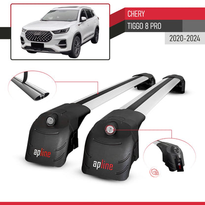 Compatible avec Chery Tiggo 8 Pro 2020-2024 ACE-2 modèle Barres de Toit Railing Porte-Bagages de Voiture Gris Aluminium Barres