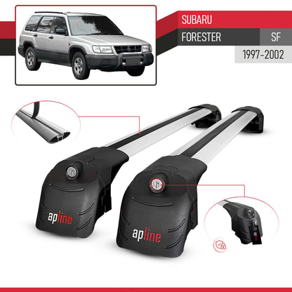 Compatible with Subaru Forester (SF) 1997-2002 ACE-2 Car Roof Rack Cross Bar Grey Aluminium 2 Bars