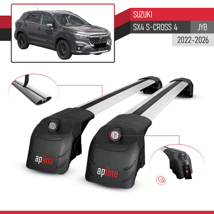 Compatible avec Suzuki SX4 S-Cross 4 (JYB) 2022-2026 ACE-2 modèle Barres de Toit Railing Porte-Bagages de Voiture Gris Aluminium Barres