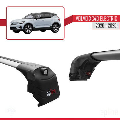 Compatible avec Volvo XC40 (Elektrik) 2020-2025 ACE-2 Barres de Toit Railing Porte-Bagages de Voiture Gris Aluminium 2 Barres