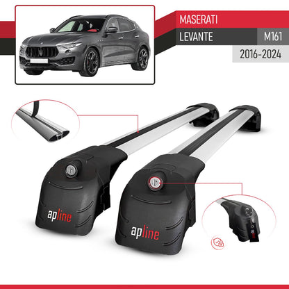 Compatible with Maserati Levante 2017-2024 ACE-2 Car Roof Rack Cross Bar Grey Aluminium 2 Bars