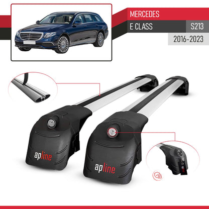 Compatible with Mercedes E Class S213 2017-2023 ACE-2 Car Roof Rack Cross Bar Grey Aluminium 2 Bars