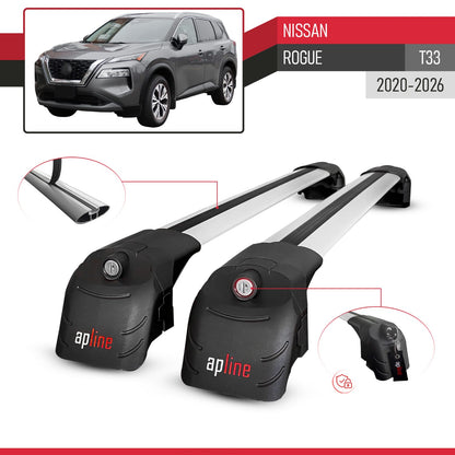 Compatible with Nissan Rogue 2020-2022 ACE-2 Car Roof Rack Cross Bar Grey Aluminium 2 Bars